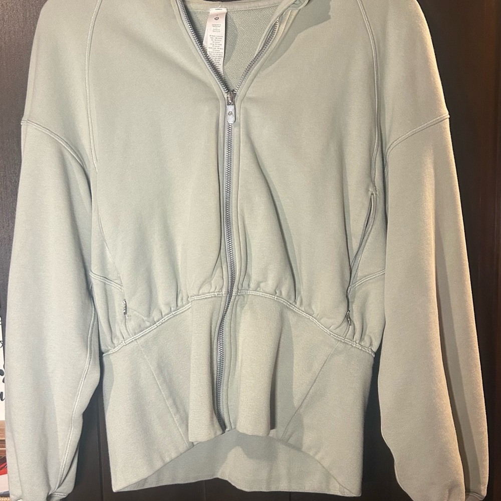 Light Green Zip-Up. Lululemon scuba.